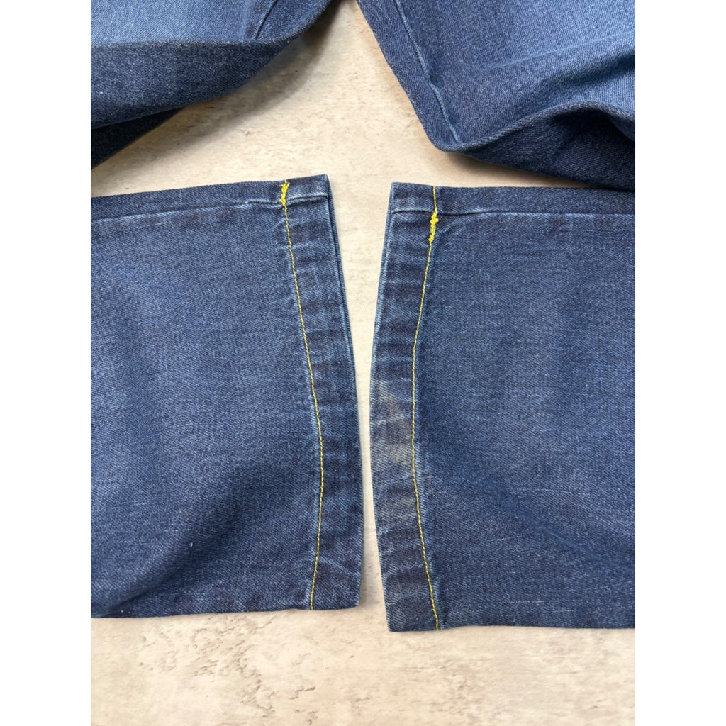 Vintage Y2K Makaveli Plaid Pocket Embroidered Dark Wash Denim Pants