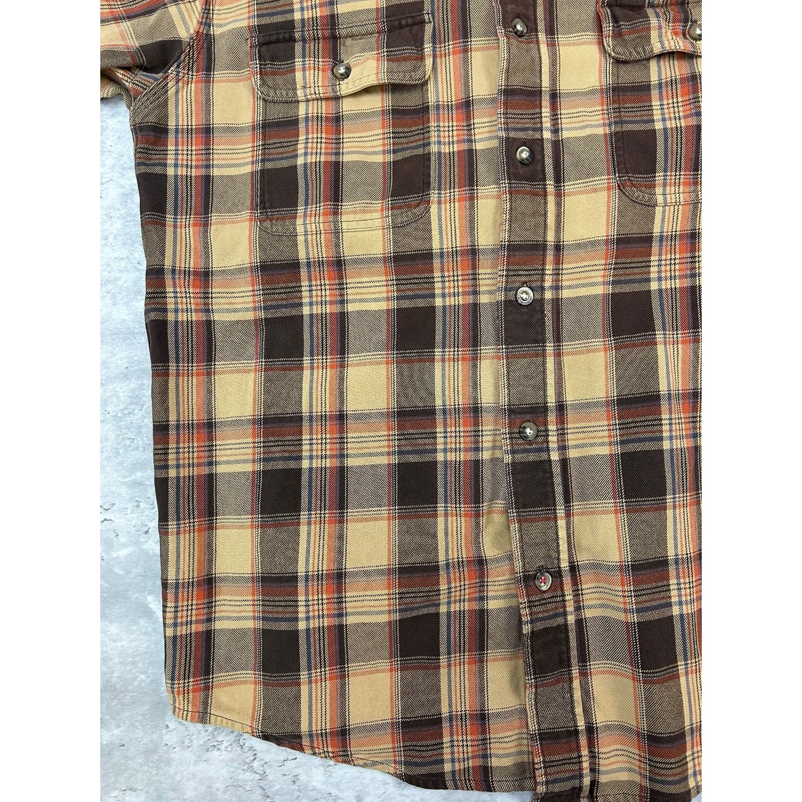 Vintage Carhartt Plaid Double Pocket Workwear Long Sleeve Button Up Shirt Medium