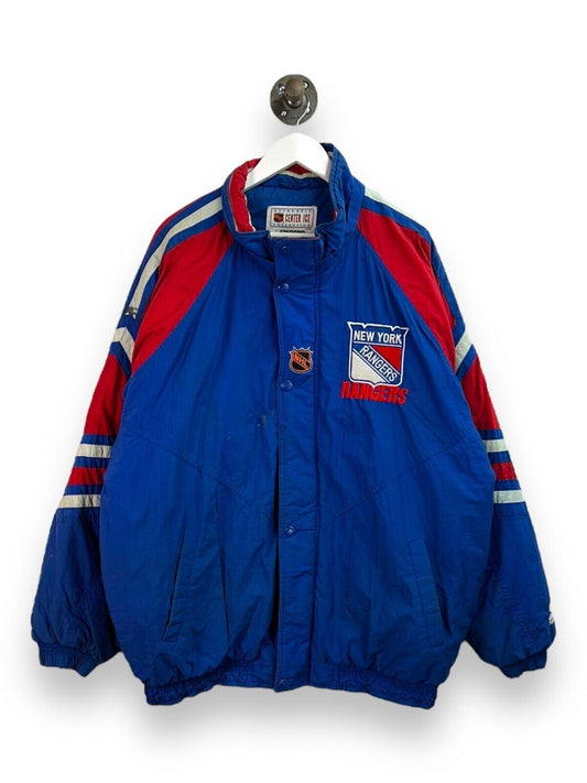 Vintage 90s New York Rangers NHL Insulated Full Zip Starter Jacket Size XL