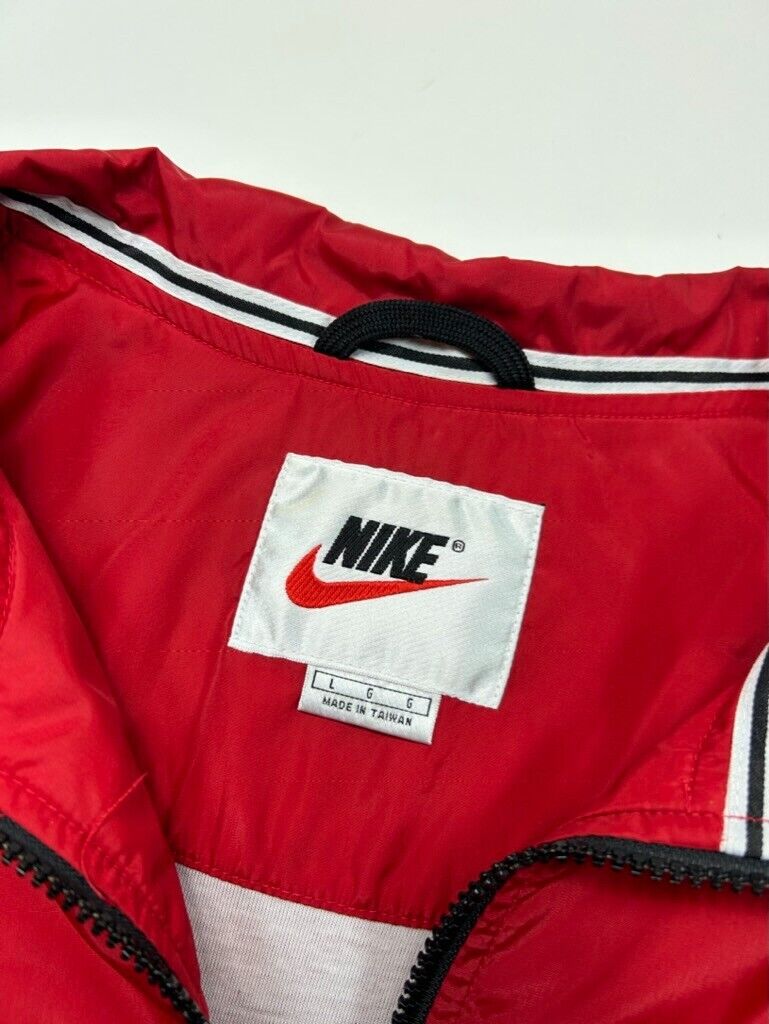 Vintage 90s Nike Embroidered Swoosh Full Zip Nylon Windbreaker Jacket Size Large