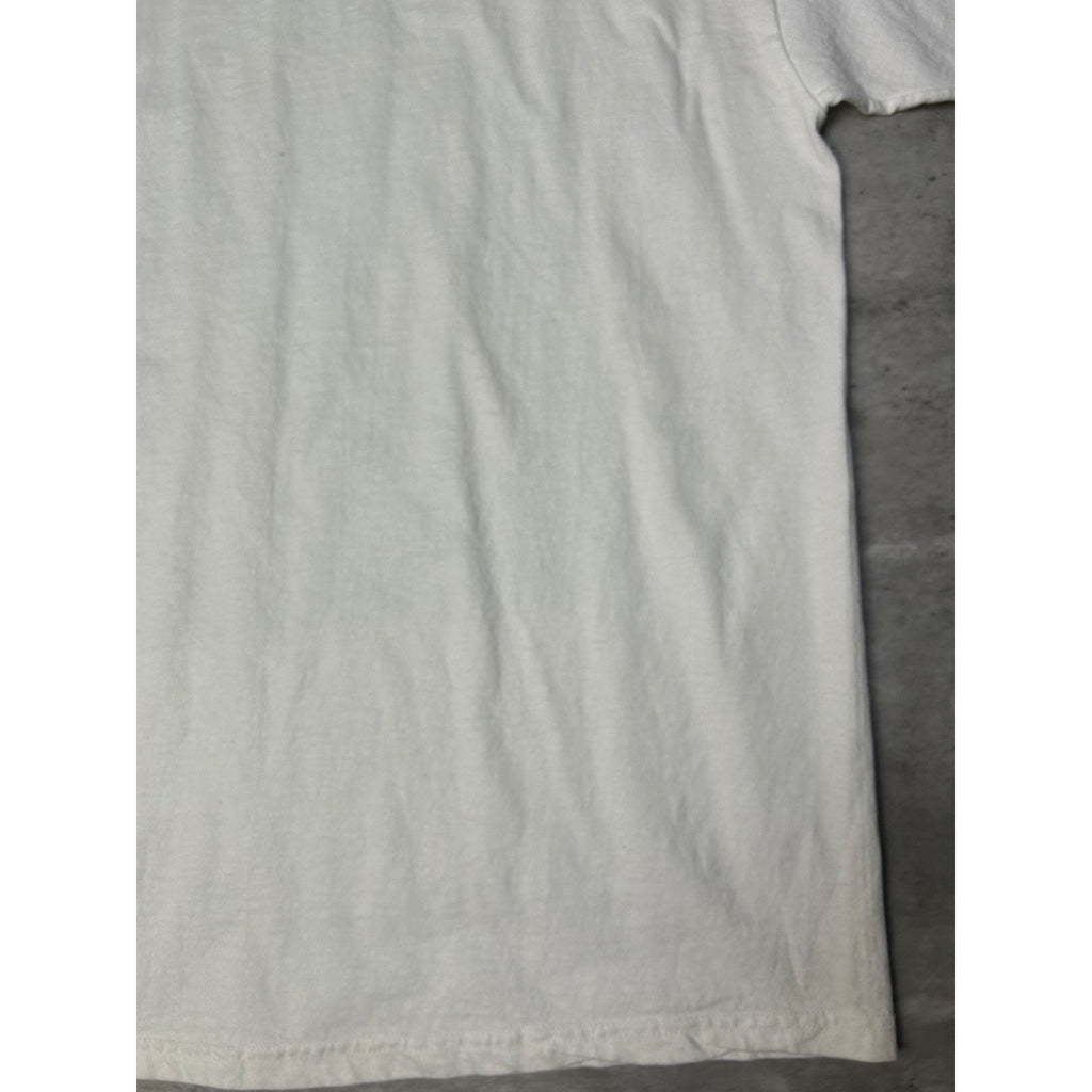 Vintage 90s Giraffe Nature Animal Wildlife White Graphic T-Shirt Size Large