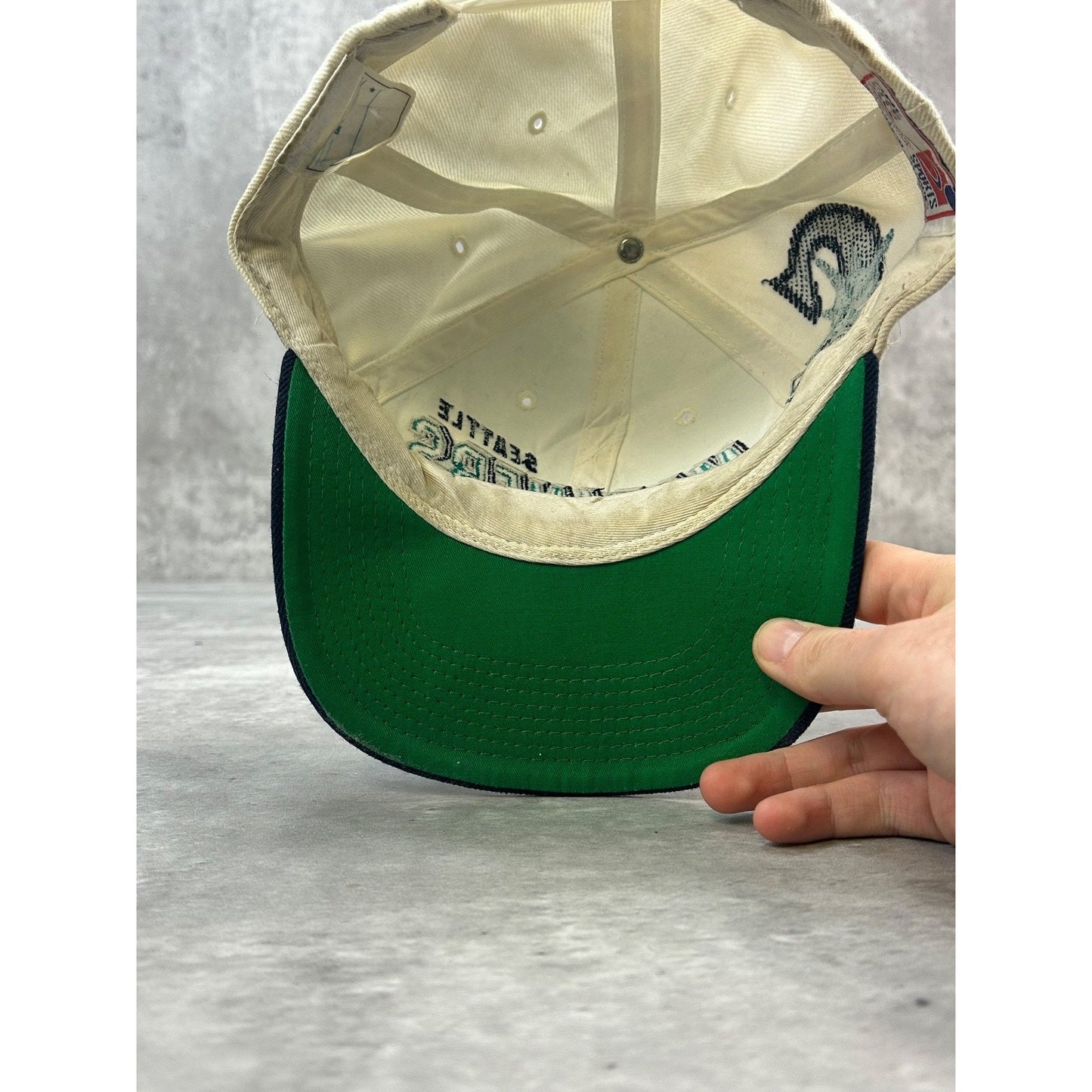 Vintage 90s Seattle Mariners MLB Sports Specialties Shadow Snapback Hat OSFA