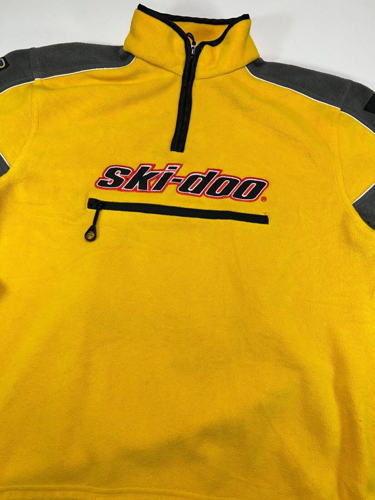 Ski-Doo Embroidered Spellout 1/4 Zip Fleece Pullover Sweatshirt Size Medium