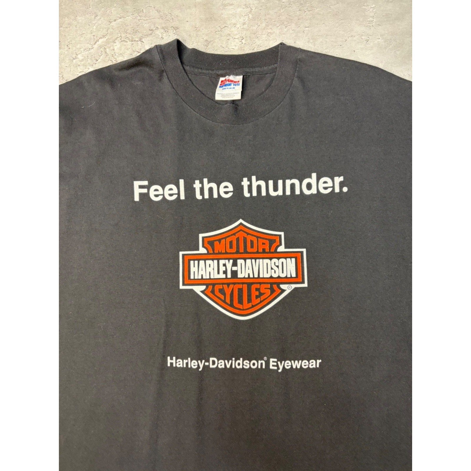 Vintage Harley Davidson Eyewear Feel The Thunder Graphic T-Shirt Size XL