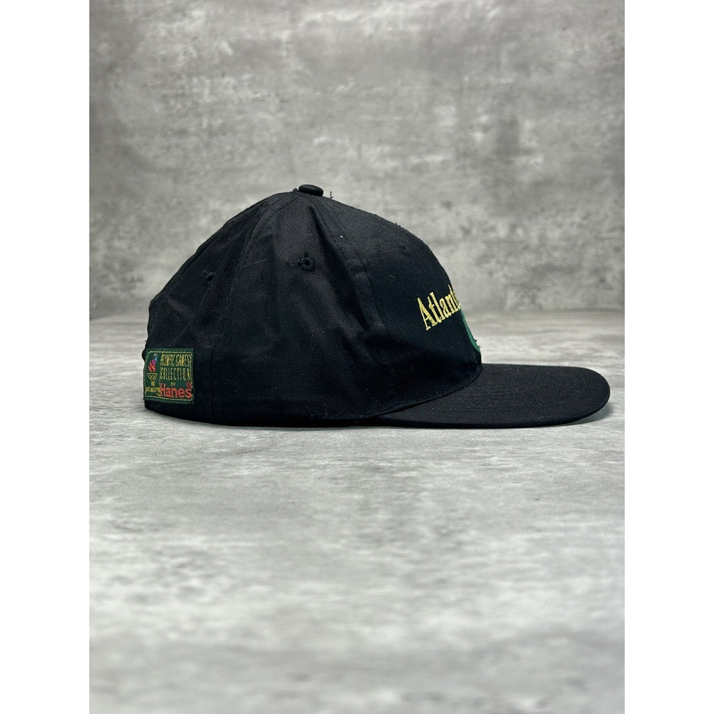 Vintage 1996 Atlanta Olympics Embroidered Logo Snapback Hat OSFA Black