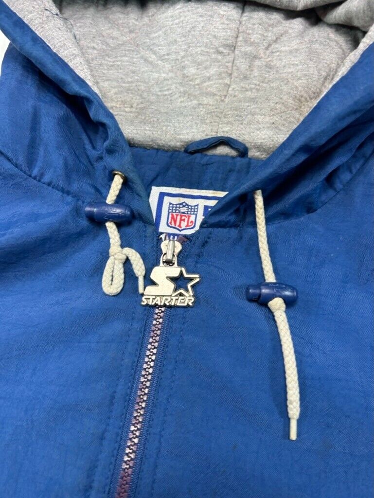 Vintage 90s Dallas Cowboys NFL Insulated Full Zip Starter Jacket Size XL Blue