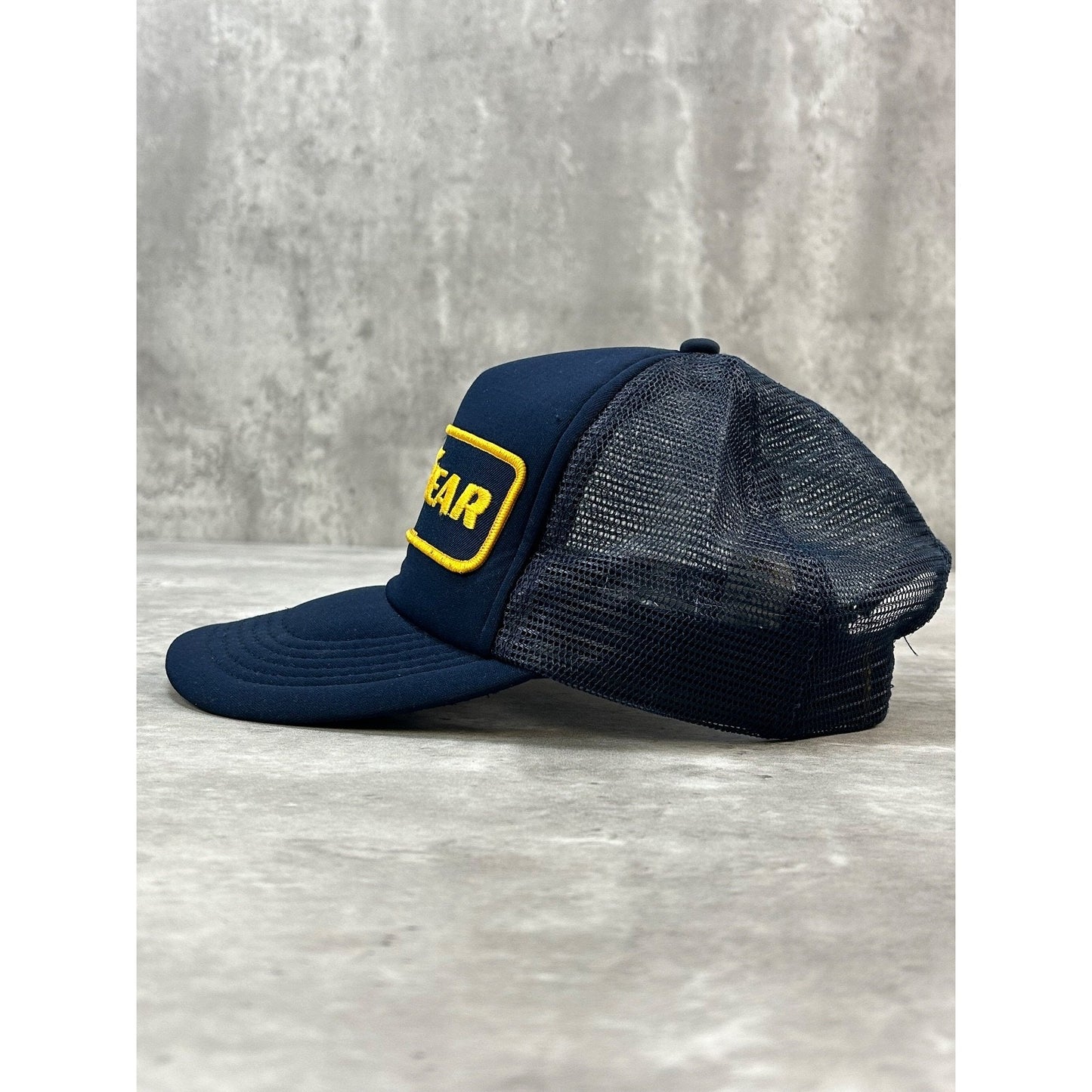 Vintage 80s/90s Goodyear Embroidered Patch Trucker Snapback Hat OSFA