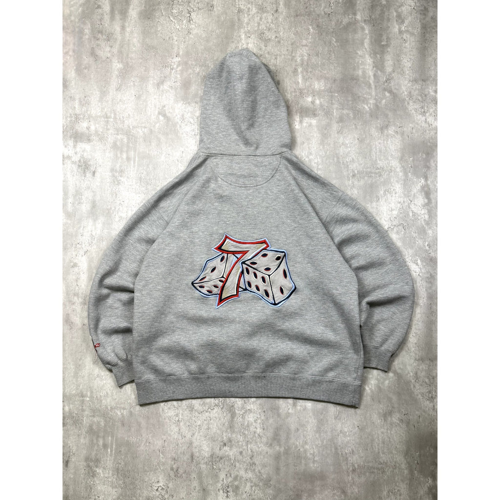 Vintage Y2K JNCO Rollin' 7s Embroidered Dice Graphic Hooded Sweatshirt Size 2XL