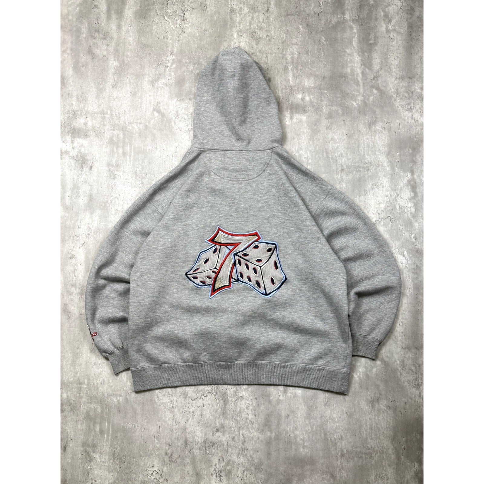 Vintage Y2K JNCO Rollin' 7s Embroidered Dice Graphic Hooded Sweatshirt Size 2XL