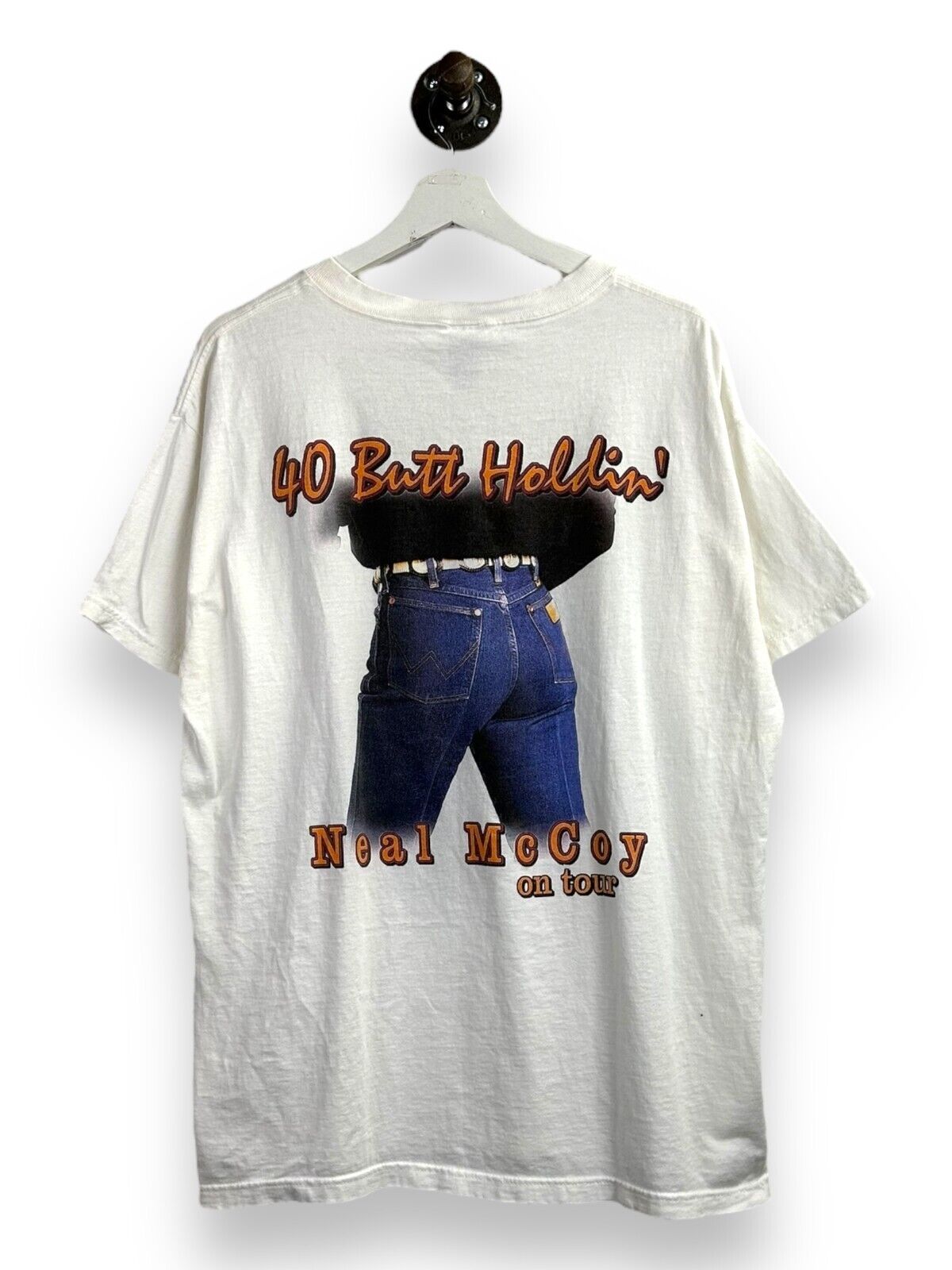 Vintage 90s Neal McCoy 40 Butt Holdin' Country Music Graphic T-Shirt Size XL