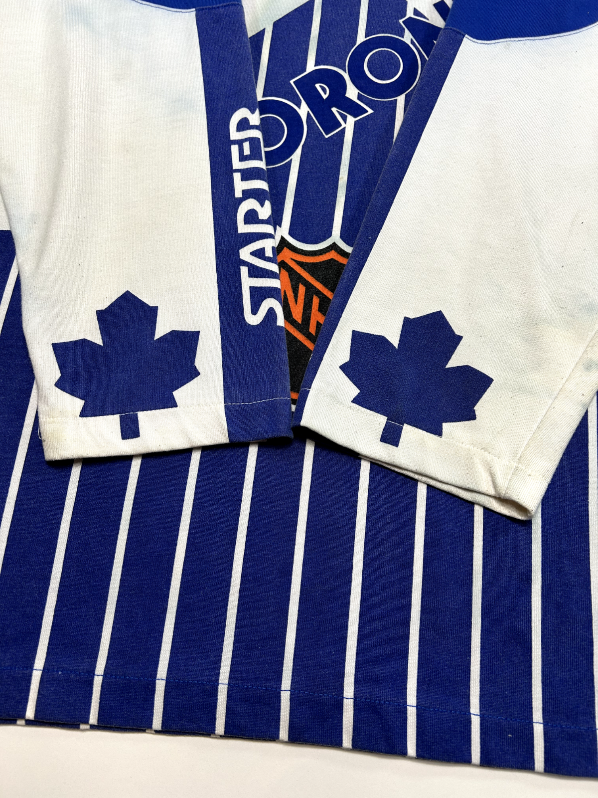 VTG 80s Toronto Maple Leafs NHL Campbell Conference AOP Hockey Jersey Size XL