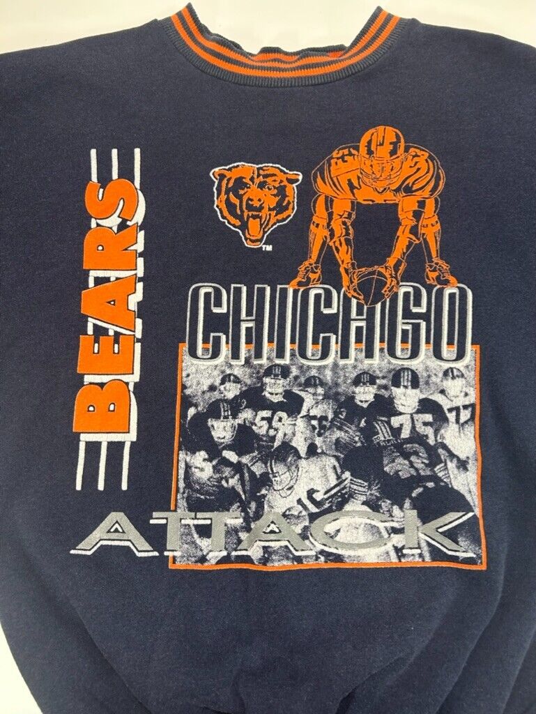 Vintage 80s Chicago Bears NFL Graphic Spellout Football Sweatshirt Size Medium