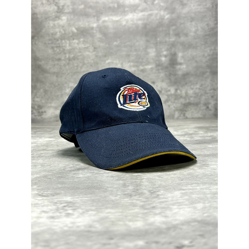 Vintage Miller Lite Embroidered Logo Beer Promo Snapback Hat OSFA Blue