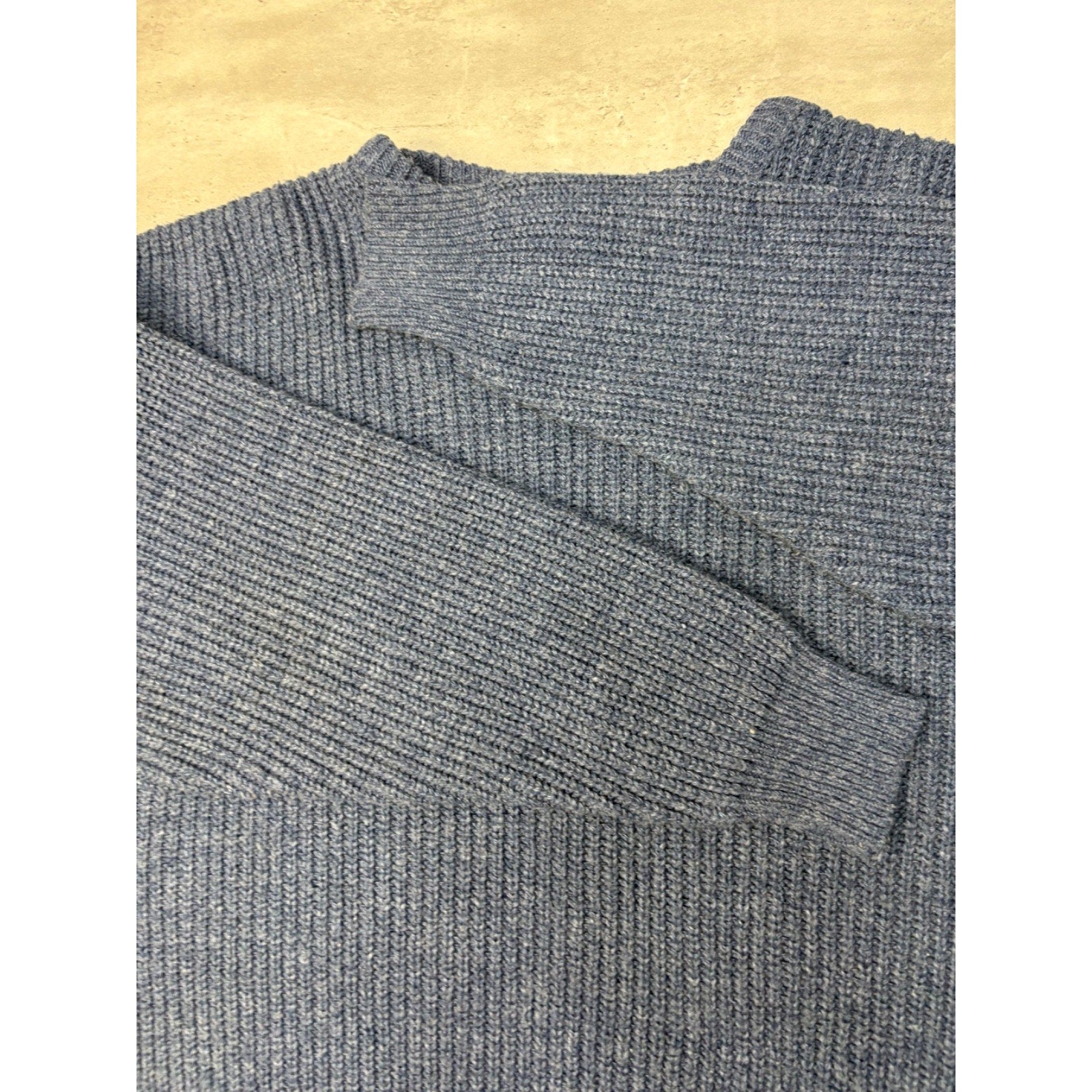 Vintage Backroad Blues Ribbed Pullover Blue Knit Sweater Size XL