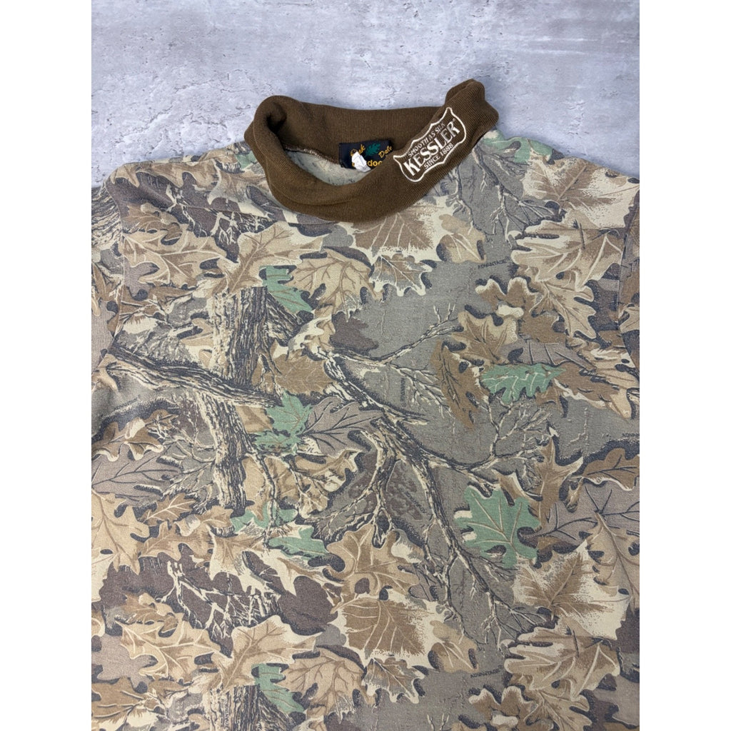 Vintage 90s Kessler Advantage Tree Camo Turtle Neck Long Sleeve T-Shirt Size 2XL