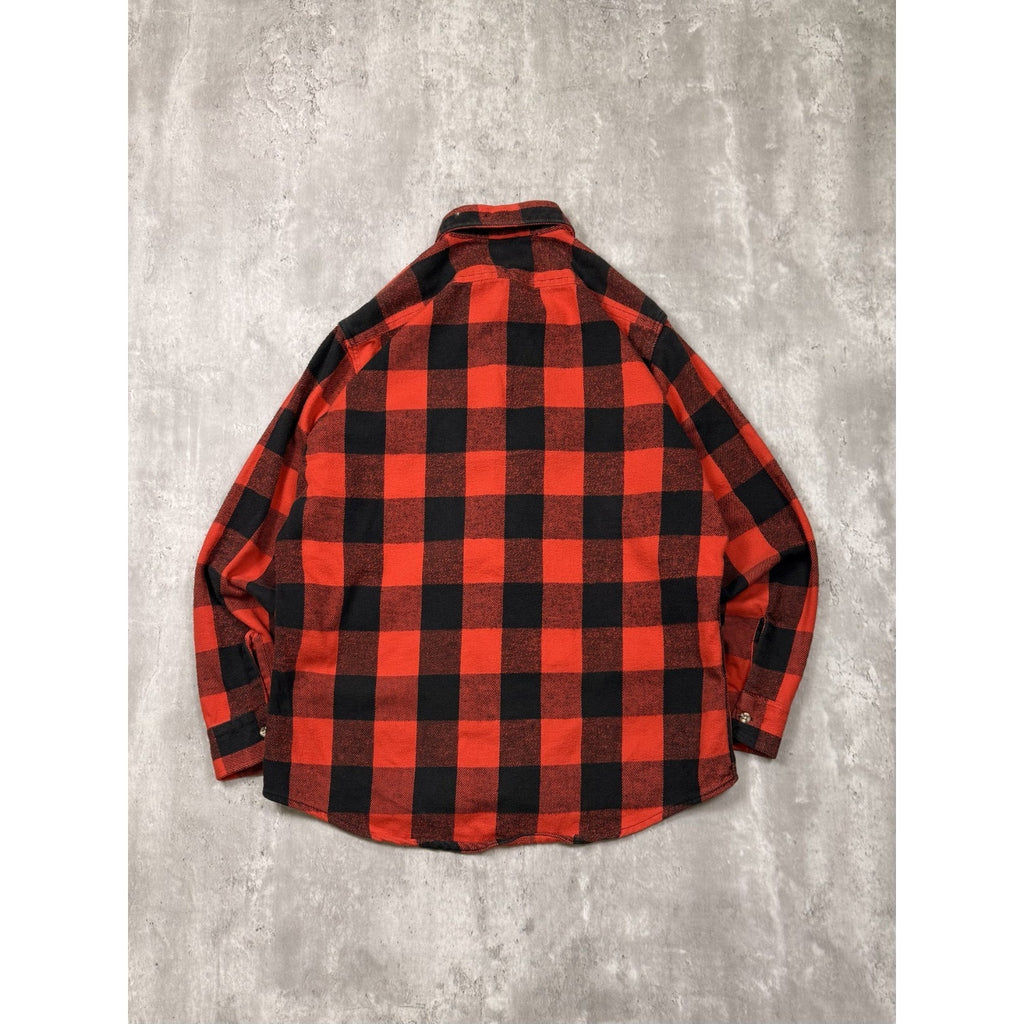 VTG 90s Private Property Plaid Long Sleeve Flannel Button Up Shirt Size Large