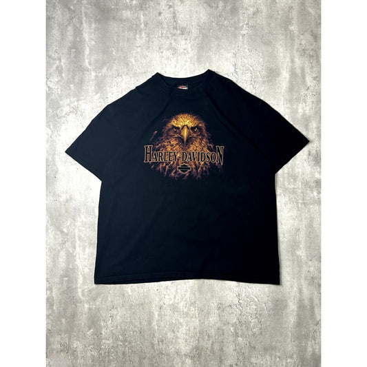 Harley Davidson Motorcycles Flaming Bald Eagle Graphic T-shirt Size XL Black
