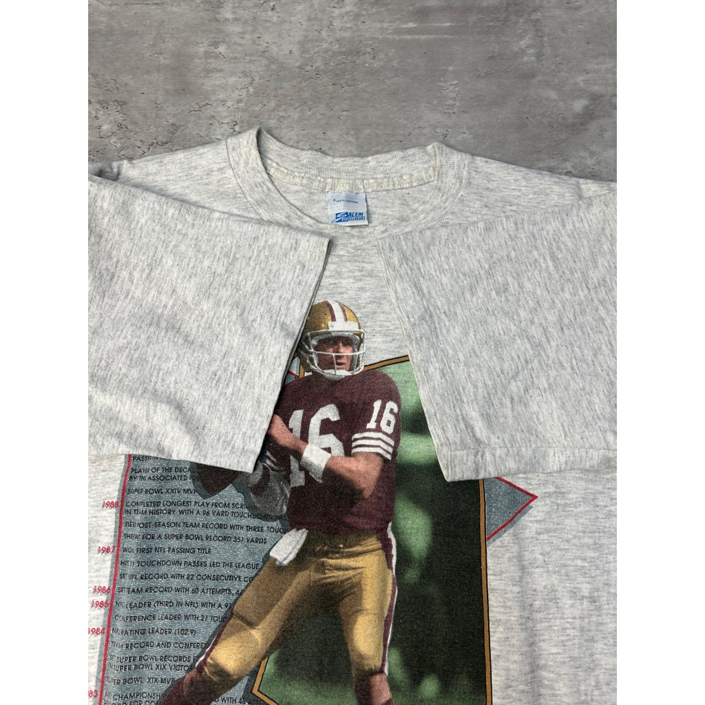 VTG 1987 Joe Montana #16 San Francisco 49ers NFL Player Graphic T-Shirt Sz Large