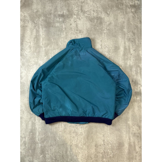 Vintage 90s Osh Kosh Fleece Lined Full Zip Nylon Bomber Jacket Size XL Blue