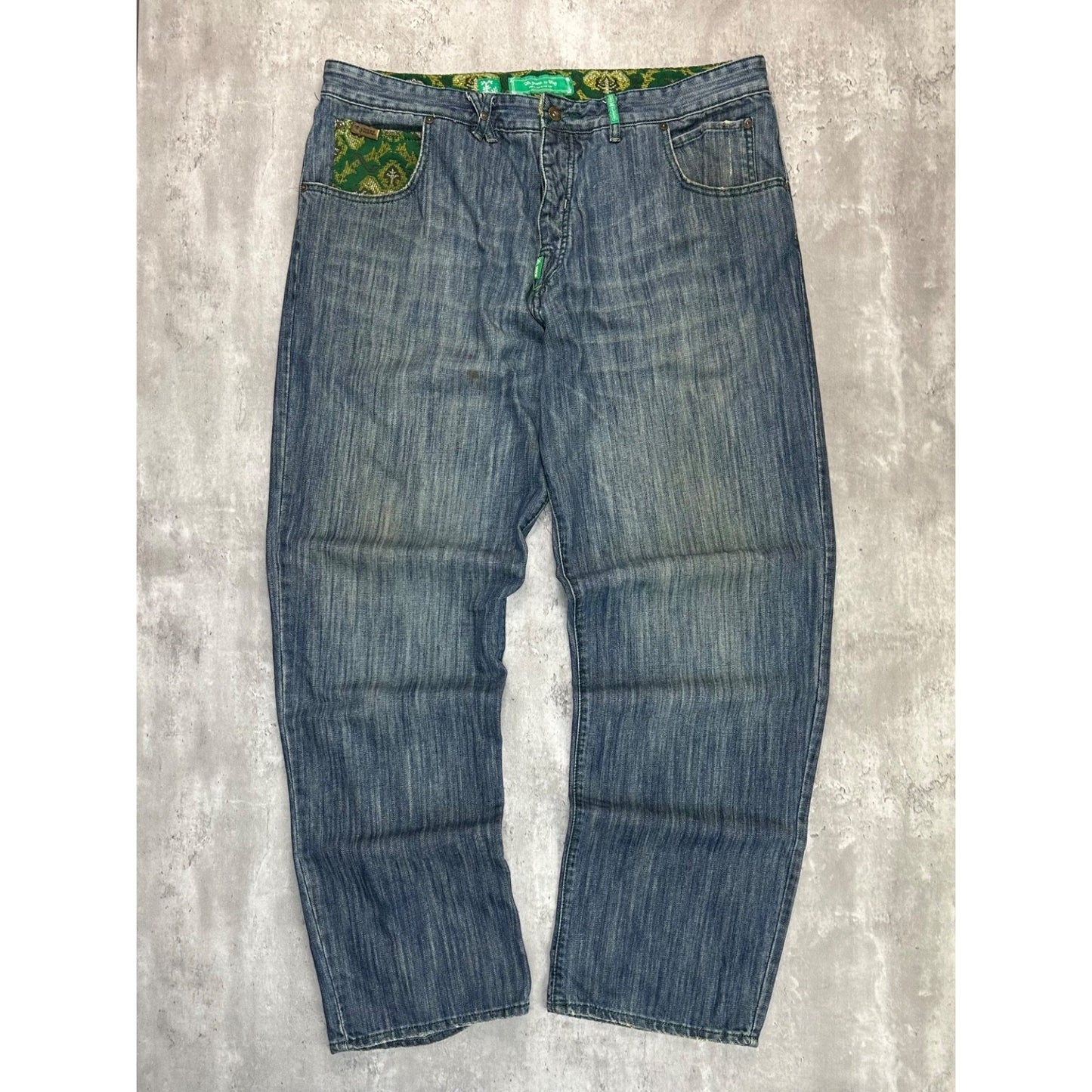 Vintage Y2K LRG Baggy Pit Paisley Pocket Medium Was Denim Pants Size 41