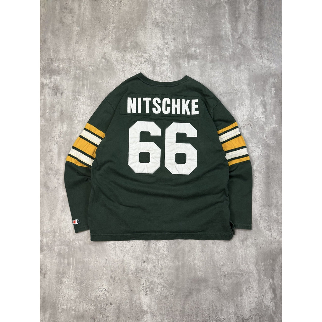 Vintage 90s Phillip Nitschke #66 Green Bay Packers NFL Jersey Sweatshirt Size XL