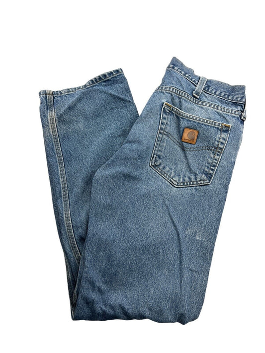 Vintage Carhartt Workwear Medium Wash Denim Pants Size 34 Blue