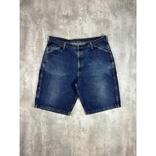 Vintage Ralph Lauren Dark Wash Denim Strapback Shorts Size 40 Blue