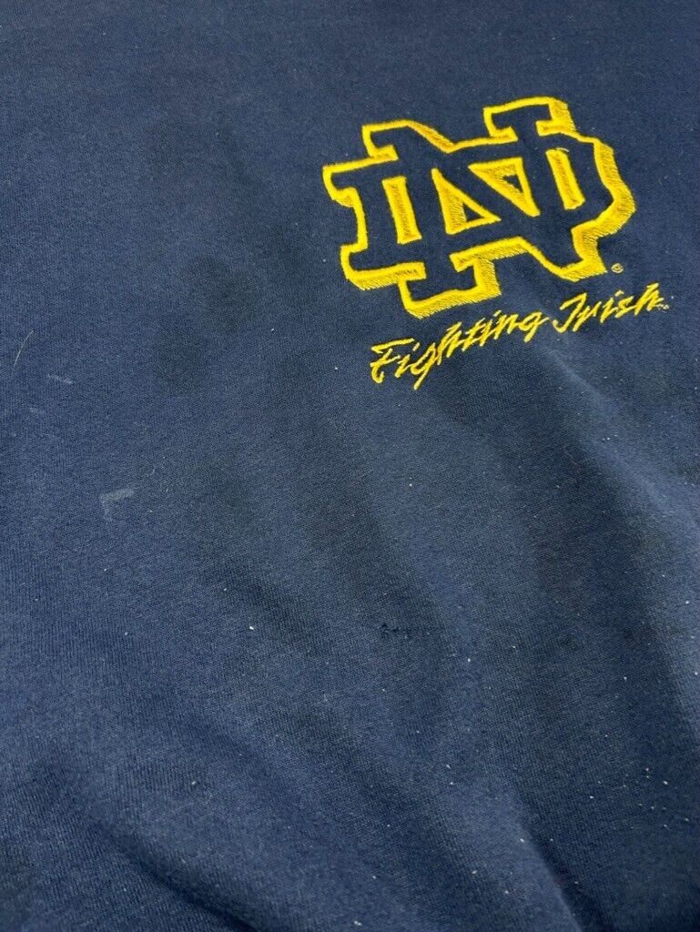 Vintage 90s Notre Dame Fighting Irish NCAA Embroidered Logo Sweatshirt Size XL