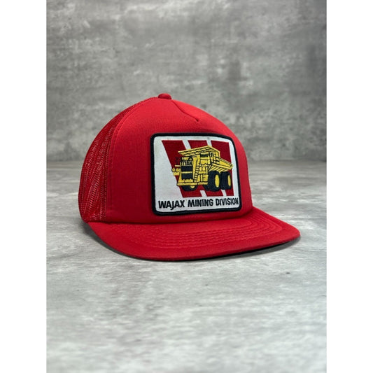 Vintage 80s Wajax Mining Division Embroidered Patch Trucker Snapback Hat OSFA