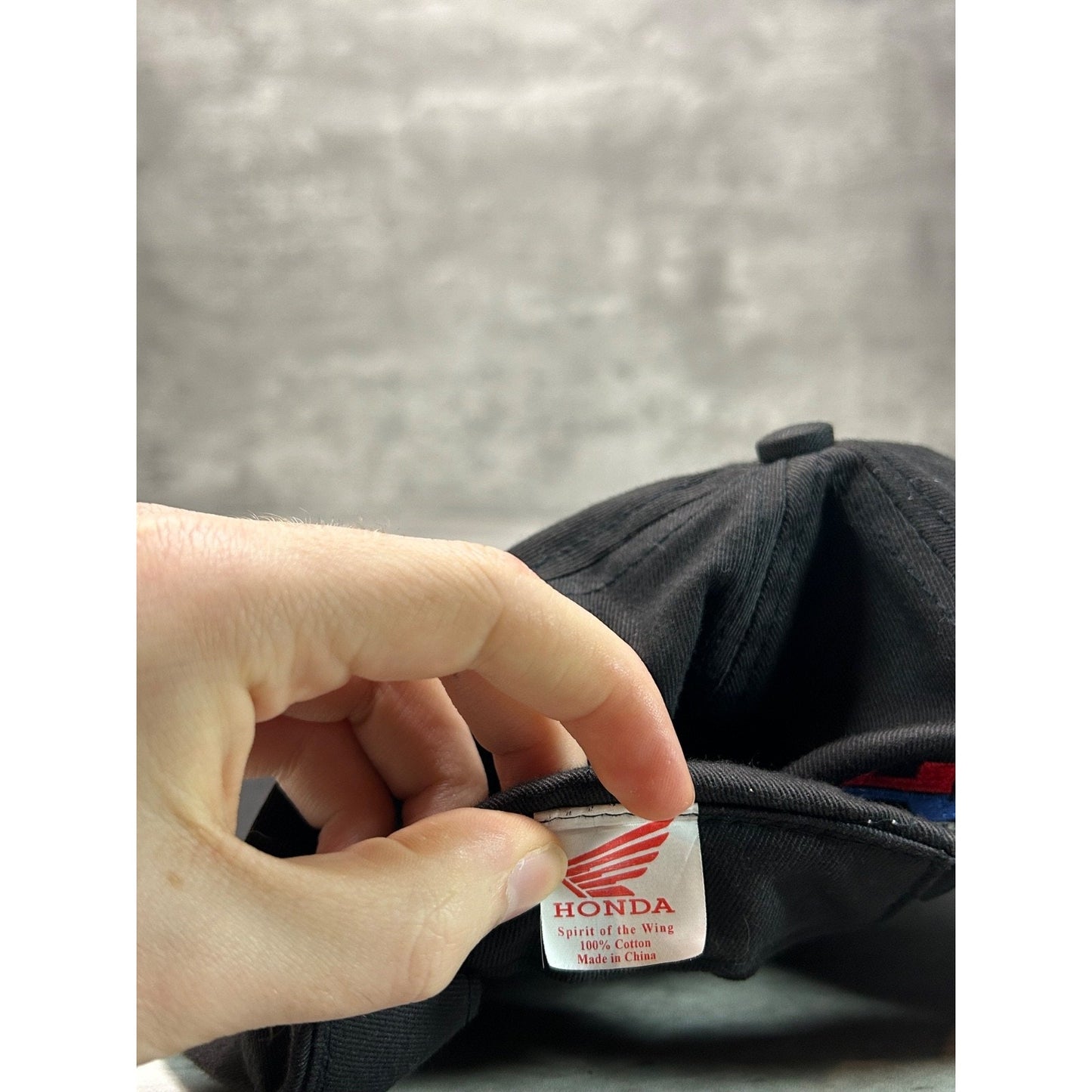 Vintage Honda HRC Embroidered Spellout Racing Strapback Hat OSFA Black