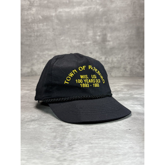 Vintage 80s Town Of Reseburg Graphic Spellout Destination Snapback Hat OSFA