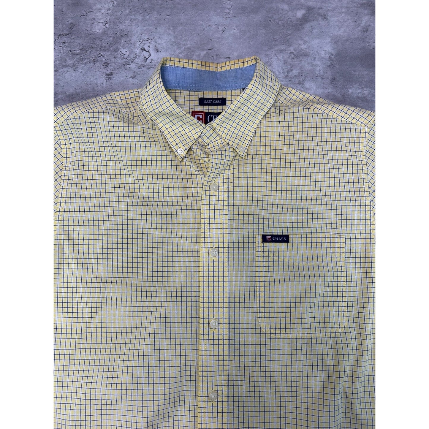 Vintage Chaps Ralph Lauren Plaid Single Pocket Short Sleeve Button Up Shirt Sz M