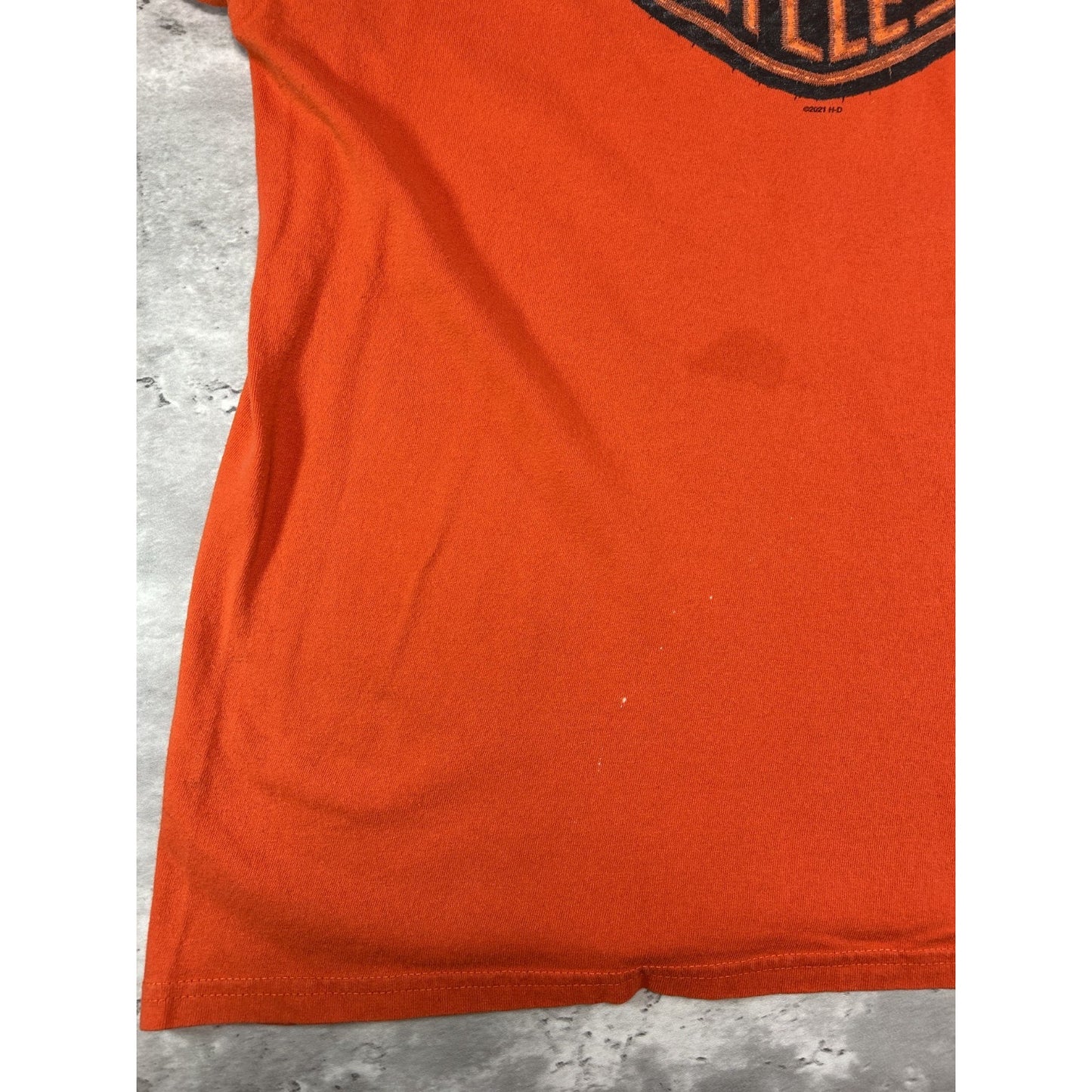 Harley Davidson Motorcycles Army Duck Logo Graphic T-Shirt Size XL Orange