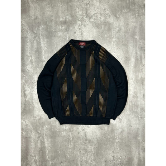 Vintage 90s Strada Abstract Striped Pullover Knit Sweater Size Large