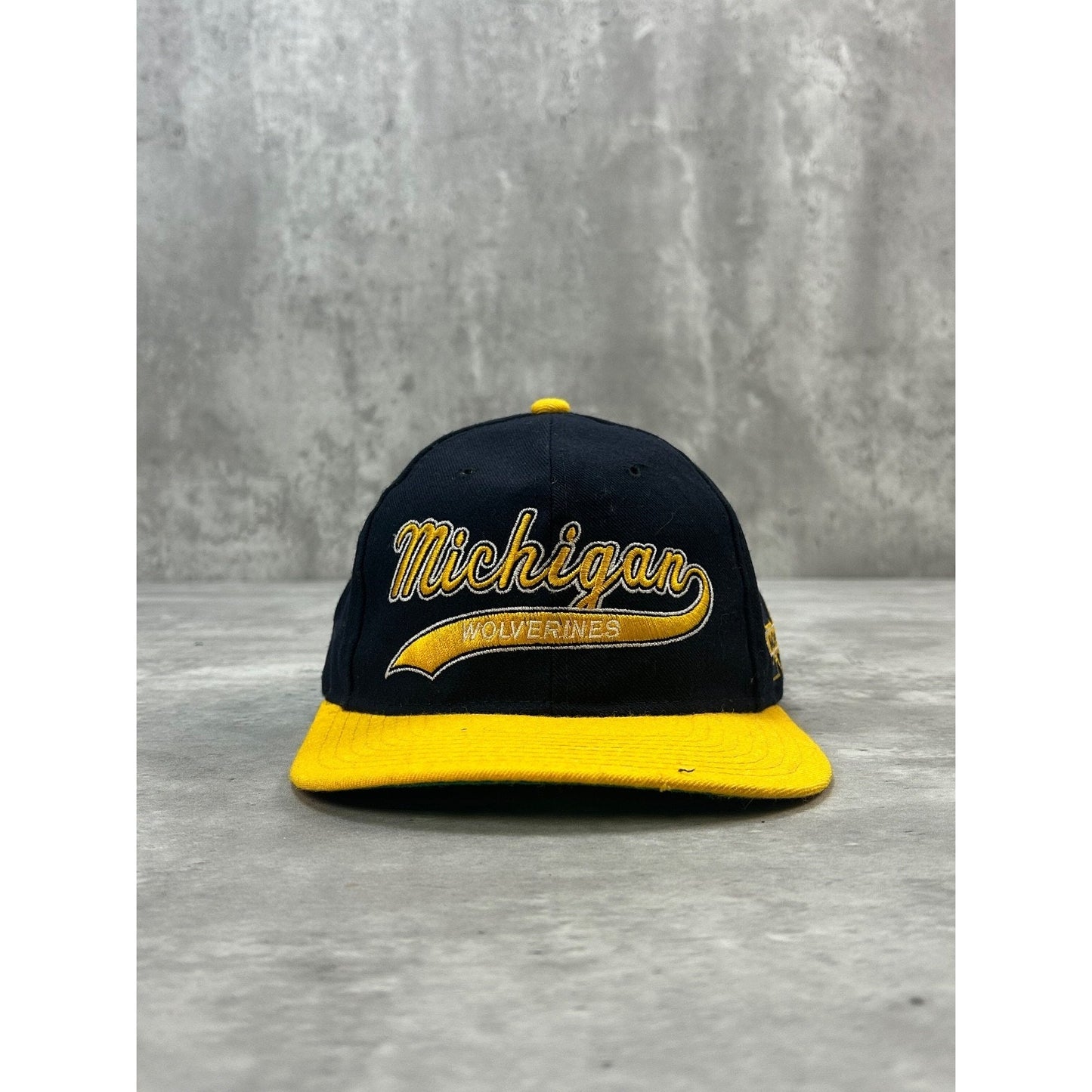 Vintage 90s Michigan Wolverines NCAA Starter Tailsweep Snapback Hat OSFA