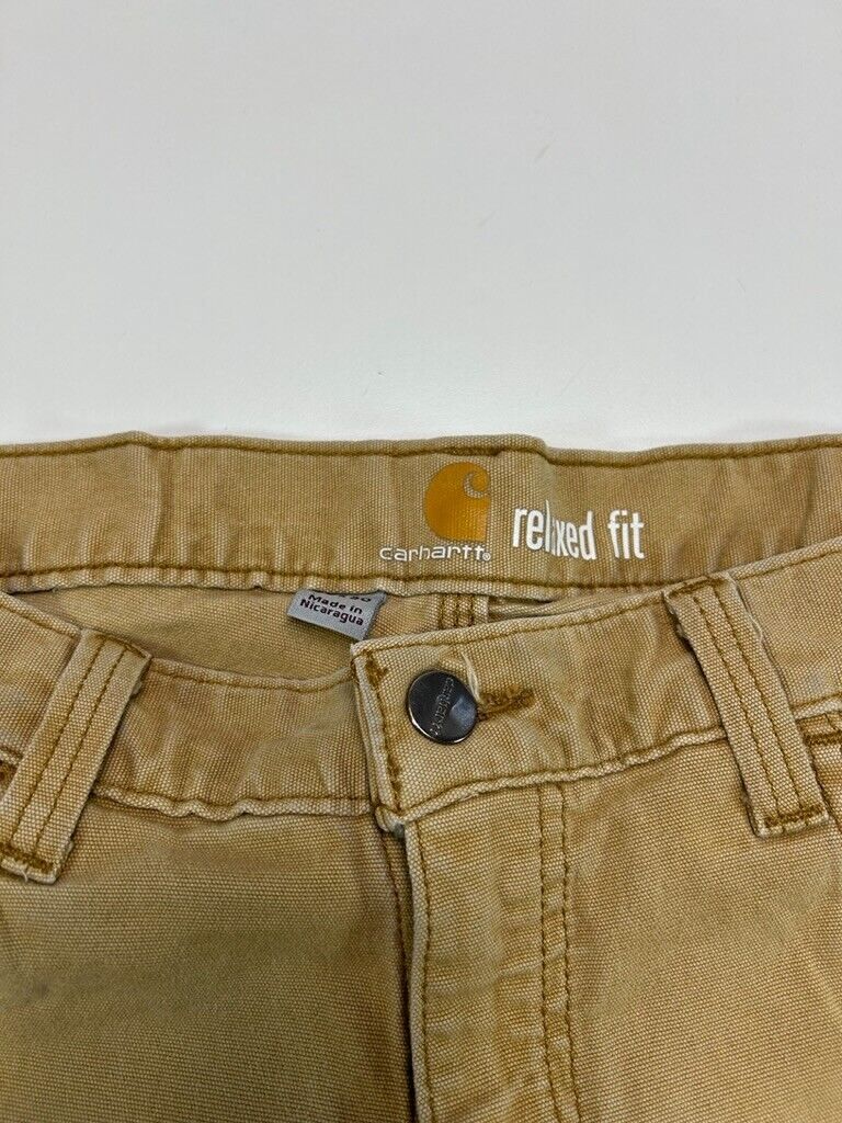 Carhartt Relaxed Fit Canvas Work Wear Five Pocket Pants Pants Size 30W Beige