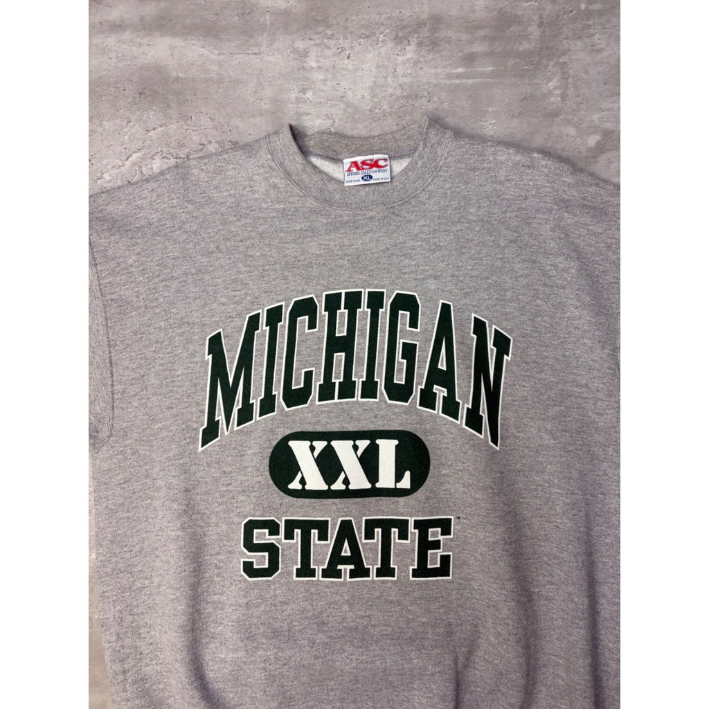 Vintage Michigan State Spartans NCAA Arc Spellout Graphic Sweatshirt Size XL