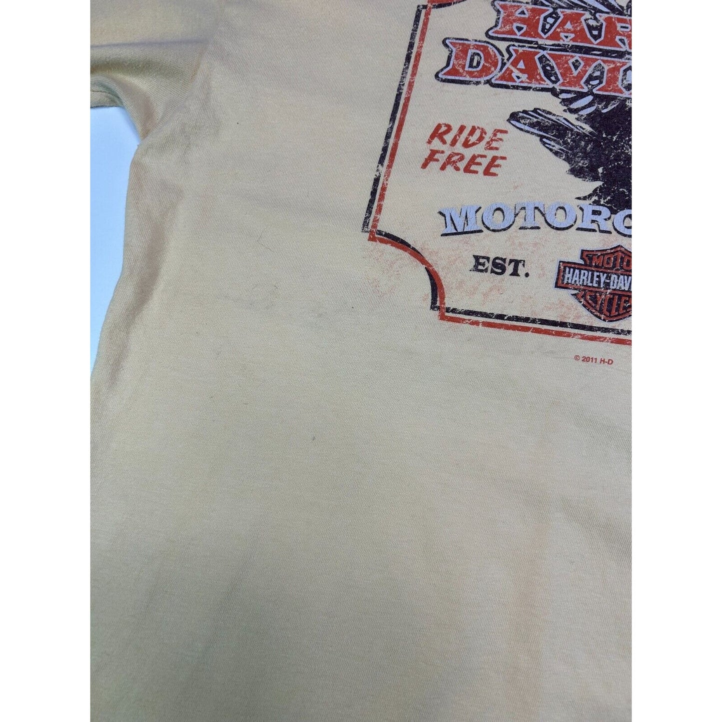 Harley Davidson Ride Free Live Free Bald Eagle Graphic T-Shirt Size Medium