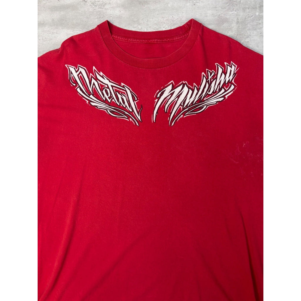 Vintage Y2K Metal Mulisha Graffiti Graphic Spellout T-Shirt Size 2XL