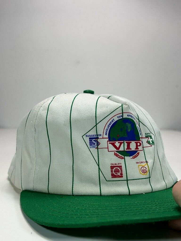 Vintage 90s VIP Movement The Affects The World Pinstripe Snapback Hat OSFA