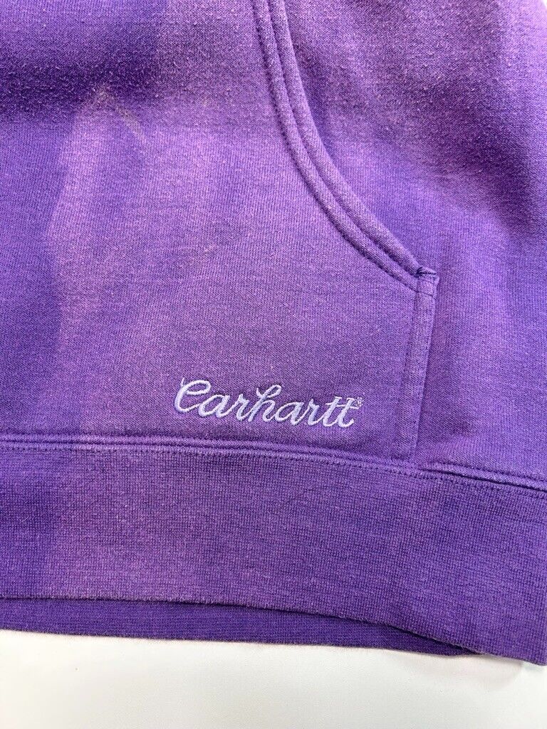 Carhartt Embroidered Spellout 1/4 Zip Hooded Workwear Sweatshirt Size Medium