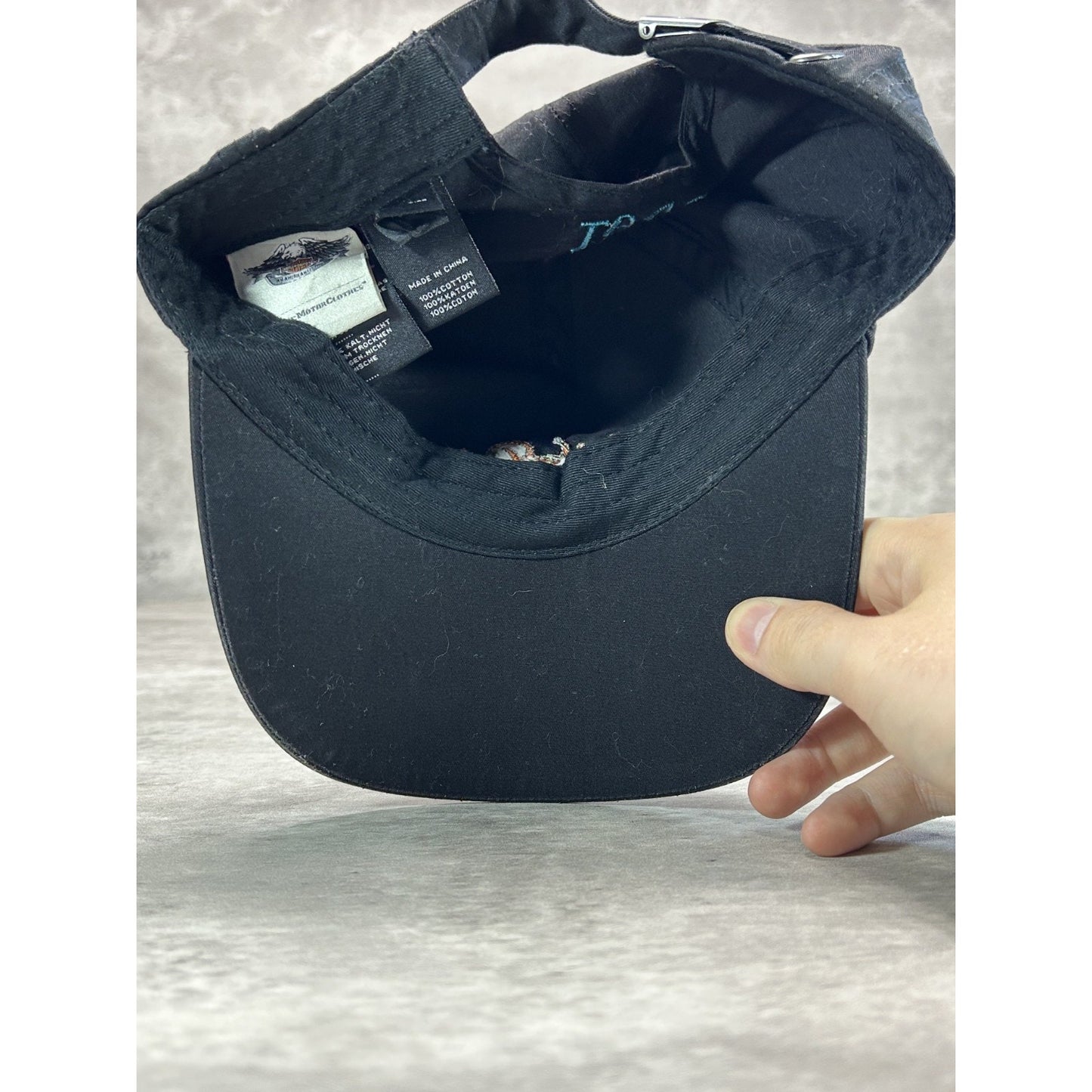 Vintage Y2K Harley Davidson Motorcycles Embroidered Spellout Strapback Hat OSFA