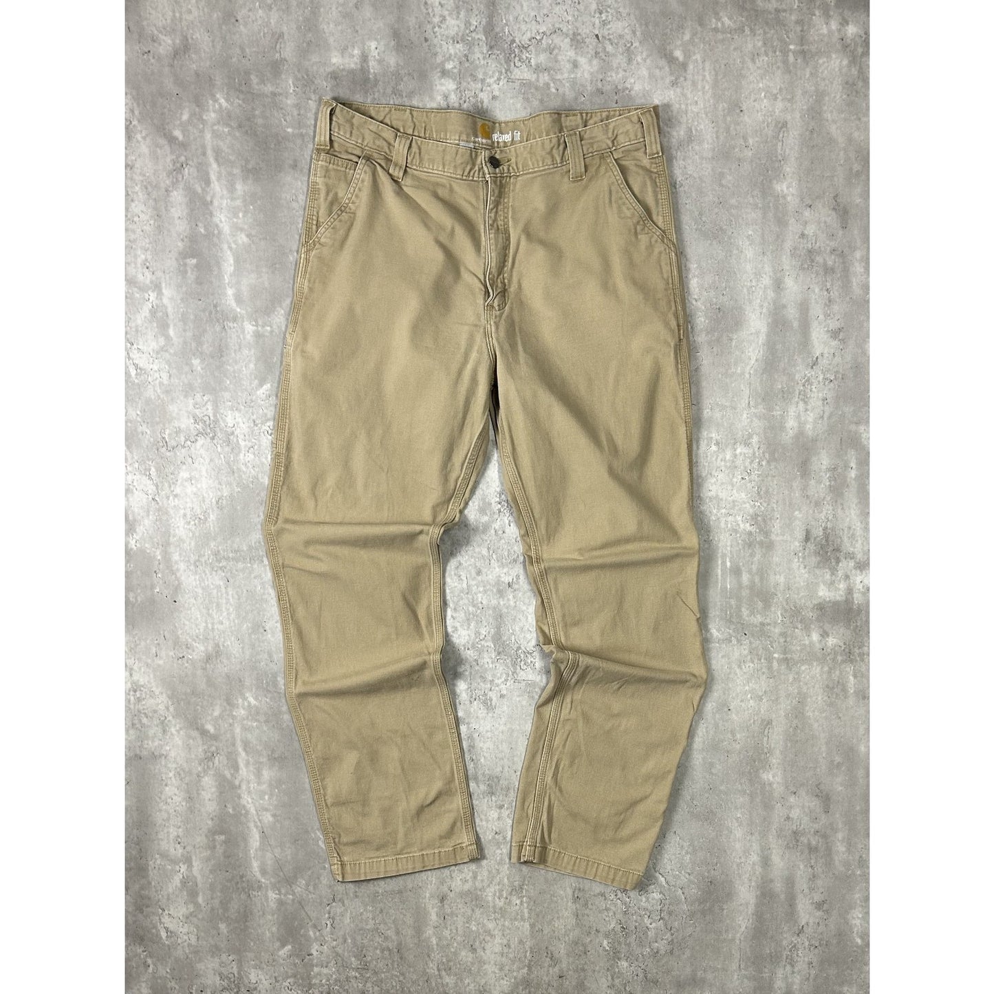 Carhartt Relaxed Fit Canvas Workwear Five Pocket Pants Size 39 Beige