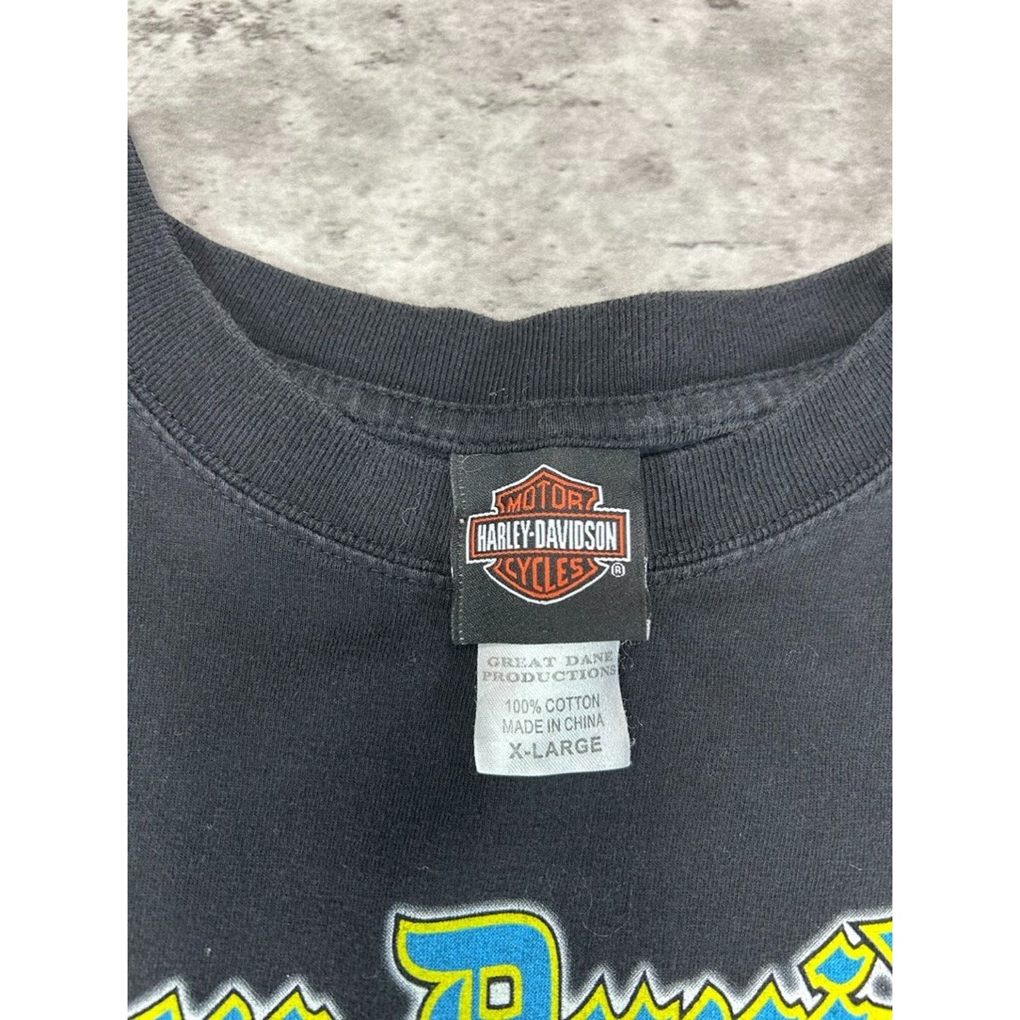 Vintage Harley Davidson Bahamas Spellout Logo Graphic T-shirt Size XL Black