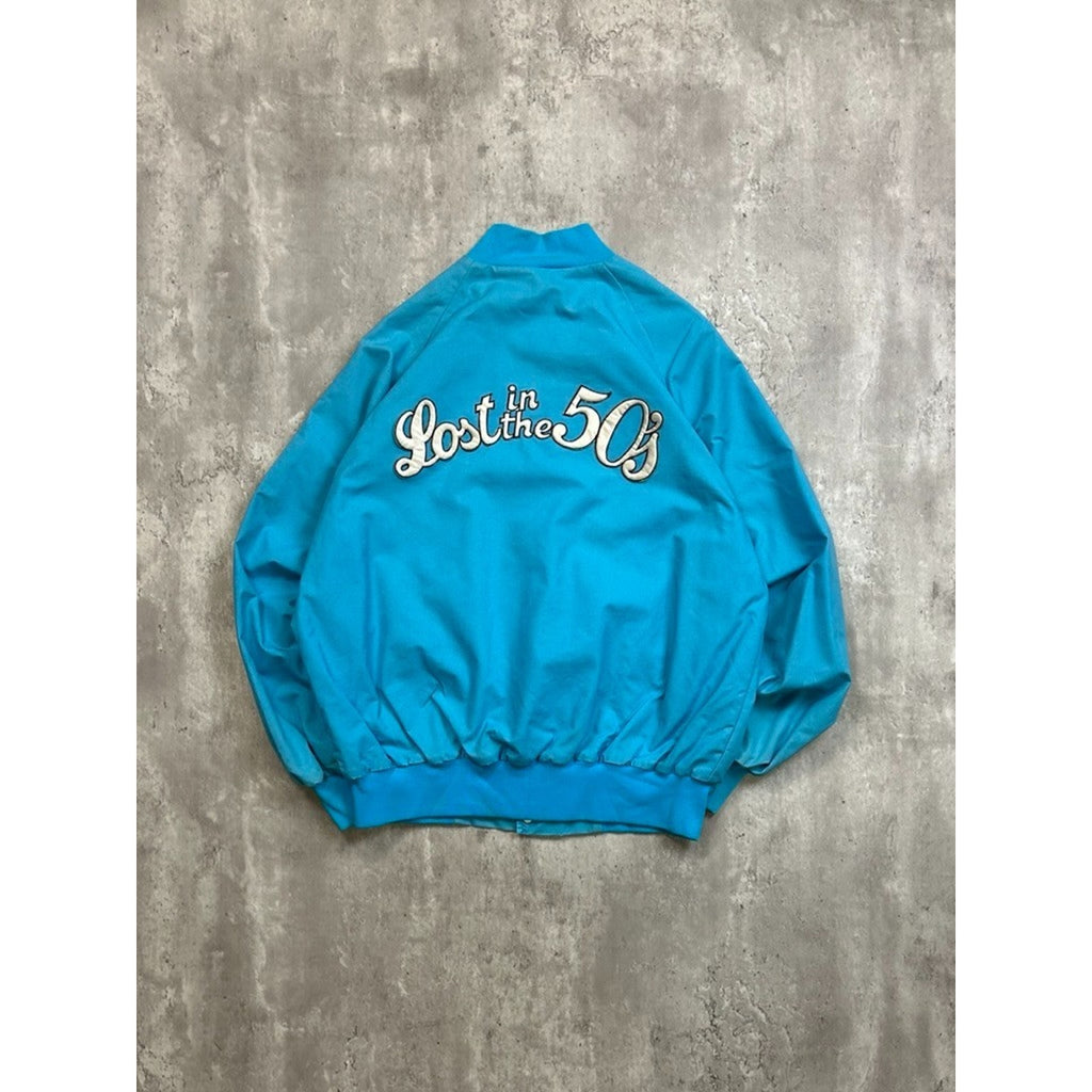 Vintage 80s/90s Lost In The 50s Embroidered Bomber Jacket Size Large