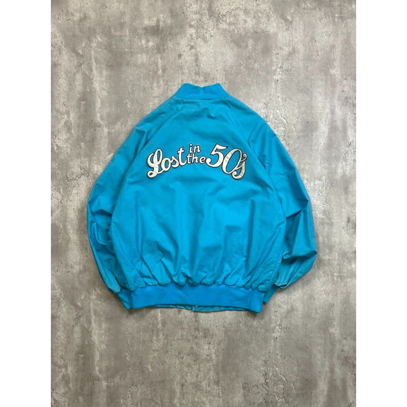 Vintage 80s/90s Lost In The 50s Embroidered Bomber Jacket Size Large