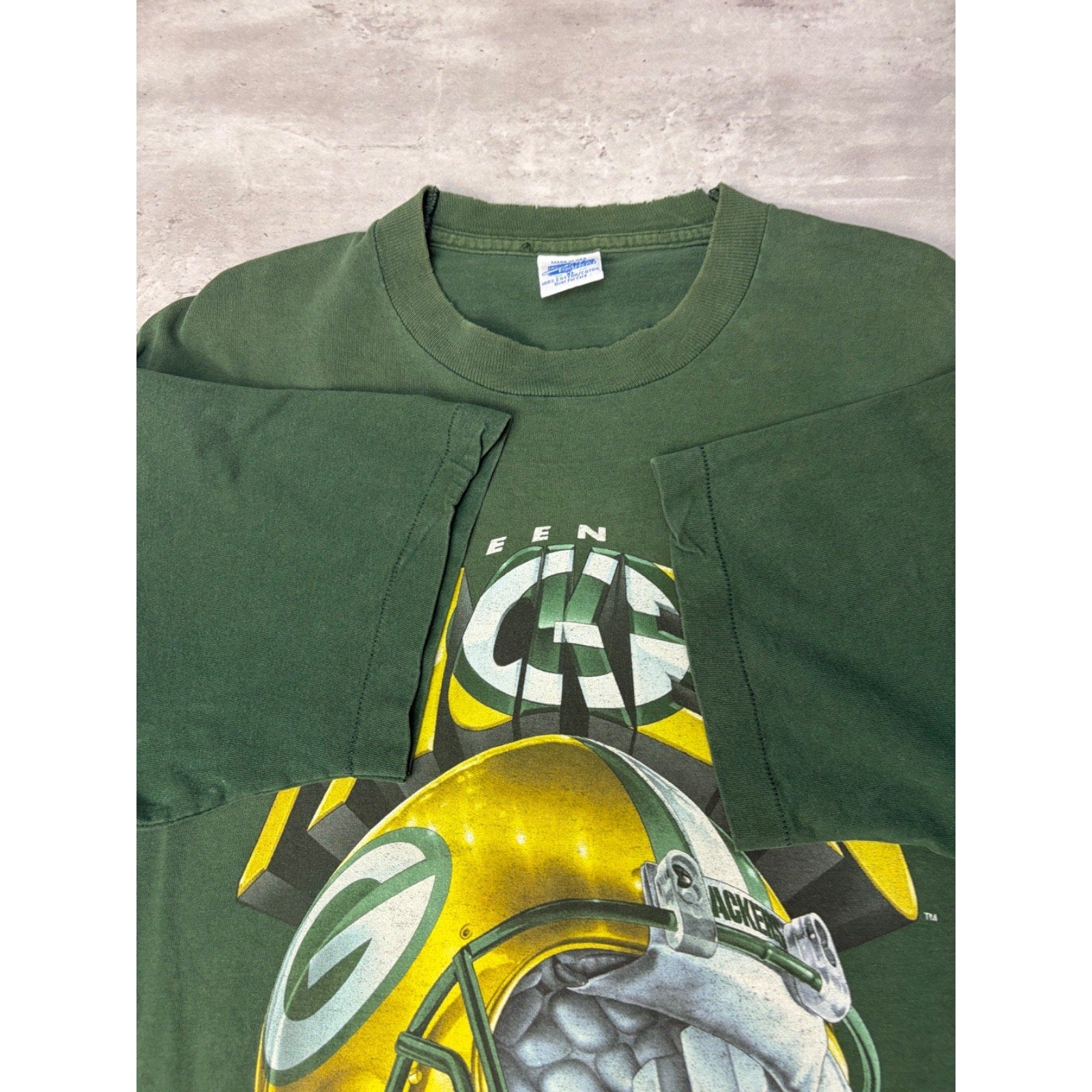 Vintage 1995 Green Bay Packers NFL Helmet Graphic Football T-Shirt Size XL