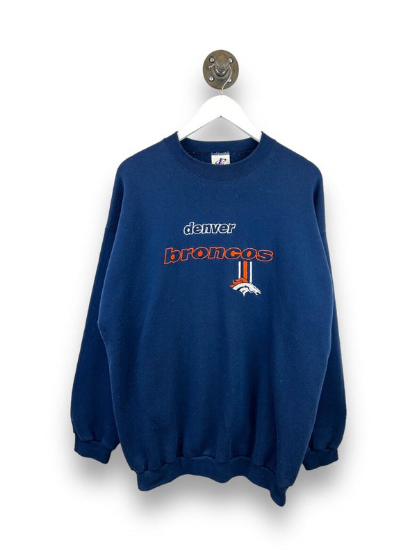 Vintage 90s Denver Broncos Embroidered NFL Logo Athletic Sweatshirt Size XL