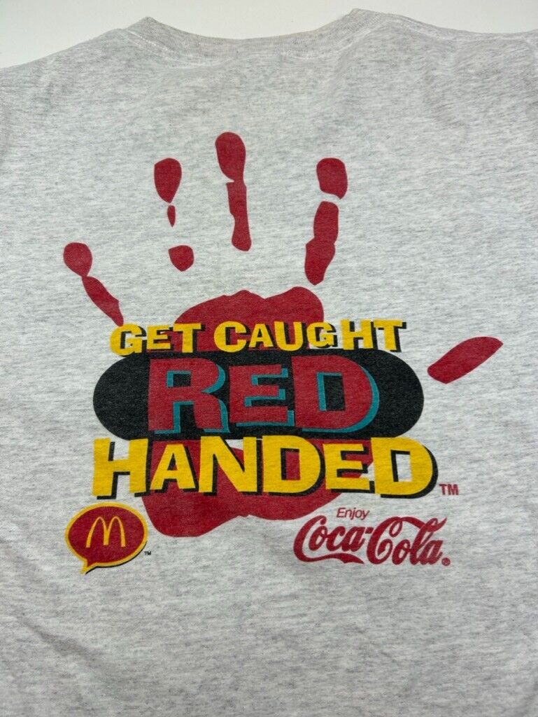 Vintage 90s Coca Cola We Got Caught Graphic Long Sleeve T-Shirt Size Large