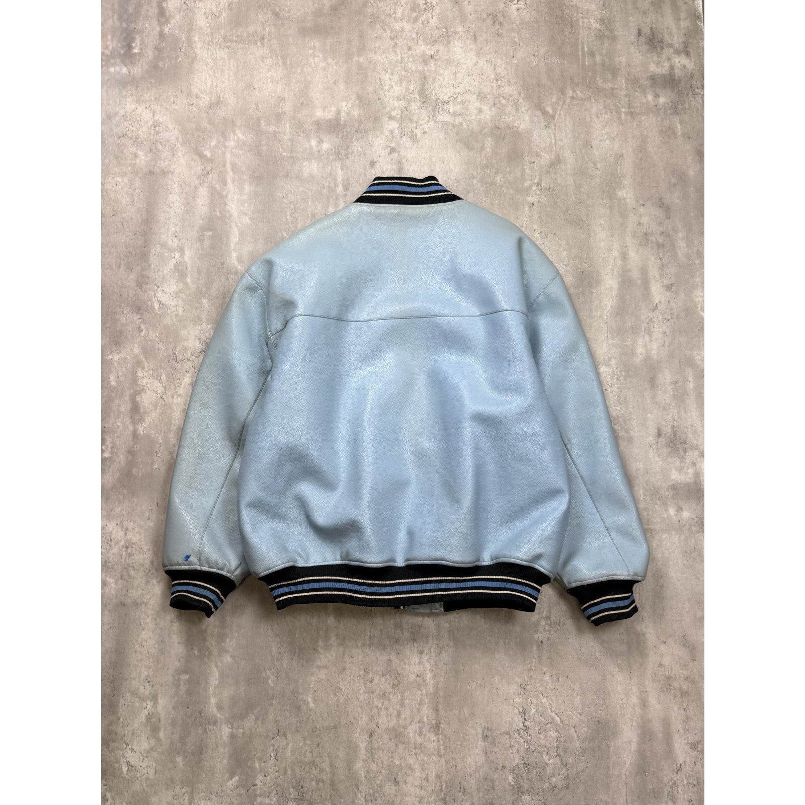 Vintage Y2K Southpole Embroidered Spellout Leather Bomber Jacket Size XL